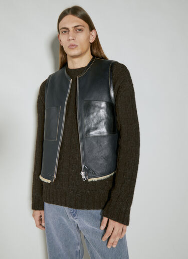 Our Legacy Reversible Shearling Vest Black our0154013