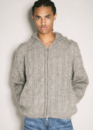 Our Legacy Level Hood Cable Cardigan Beige our0158011
