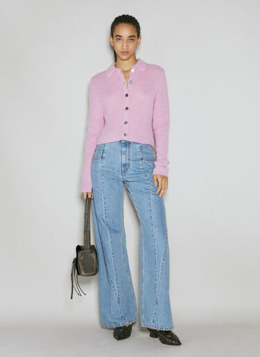 Mazzy Polo Knit Cardigan Our Legacy Mazzy Polo Knit Cardigan Pink our0255004