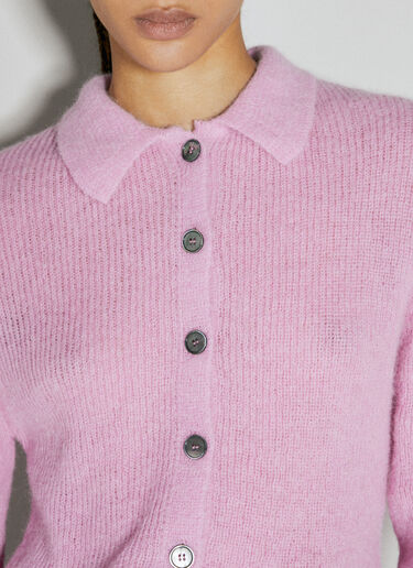 Mazzy Polo Knit Cardigan Our Legacy Mazzy Polo Knit Cardigan Pink our0255004