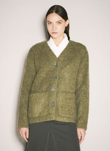 Our Legacy Fuzzy Cardigan Green our0259003