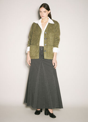 Our Legacy Fuzzy Cardigan Green our0259003