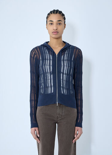 Compact Hooded Cardigan Our Legacy Compact Hooded Cardigan Blue our0260018