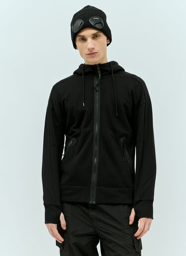 Diagonal Raised-Fleece Goggle Hooded-Sweatshirt C.P. Company Diagonal Raised-Fleece Goggle Hooded-Sweatshirt Black pco0155018