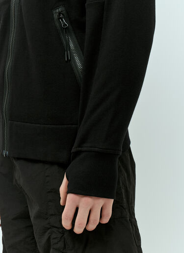 C.P. Company Diagonal Raised-Fleece Goggle Hooded-Sweatshirt Black pco0155018