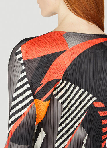 그래픽 프린트 탑 Pleats Please Issey Miyake 그래픽 프린트 탑 블랙 plp0252005
