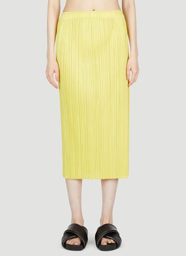 Pleated Midi Skirt Pleats Please Issey Miyake Pleated Midi Skirt Yellow plp0253002