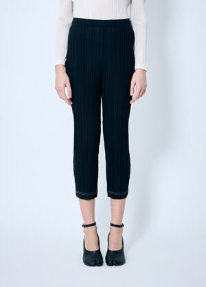 Pleats Please Issey Miyake Pleated Cropped Pants Black plp0259016