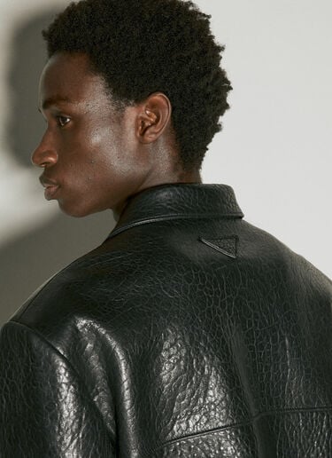 Pebbled Leather Blazer Prada Pebbled Leather Blazer Black pra0155003