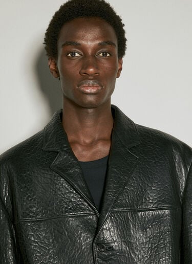 Pebbled Leather Blazer Prada Pebbled Leather Blazer Black pra0155003