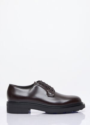 Prada Leather Lace-Up Shoes Brown pra0158015