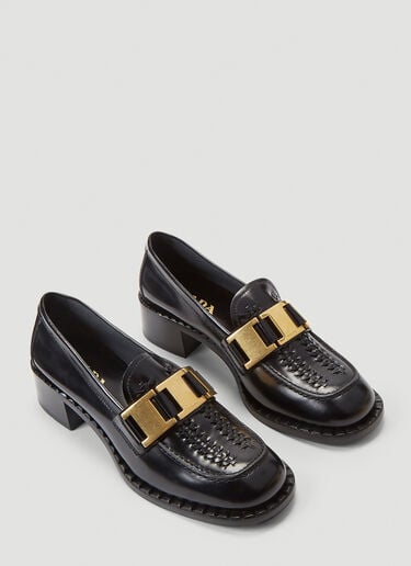 Buckle Moccasin Shoes Prada Buckle Moccasin Shoes Black pra0240009