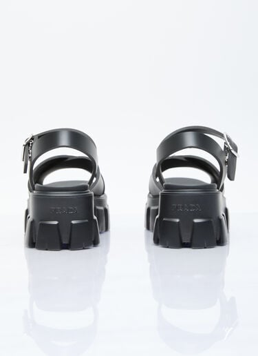 Prada 로고 플라크 고무 샌들 블랙 pra0256025