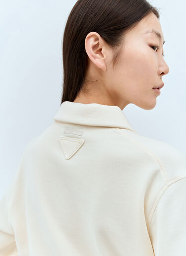Prada 로고 프린트 폴로 탑  크림 pra0258005