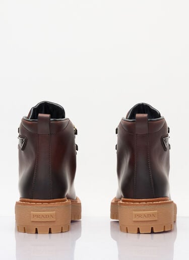 Lace-Up Leather Boots Prada Lace-Up Leather Boots Brown pra0258029