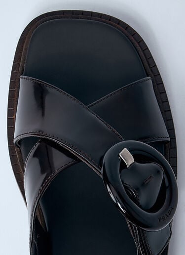 Prada Brushed Leather Sandals Brown pra0260062