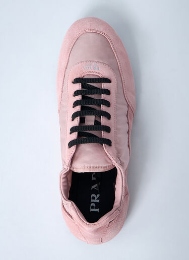 Prada Collapse Re-Nylon And Suede Sneakers Pink pra0262007