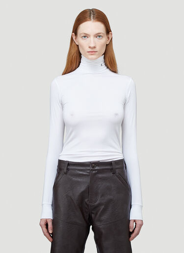 Raf Simons R-Embroidered Turtleneck Top White raf0244009