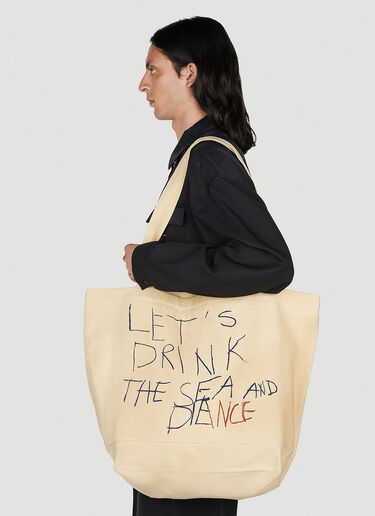 Raf Simons Slogan Tote Bag Beige raf0352002