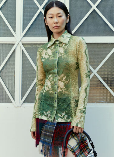 Rosa Floral Lace Shirt Rave Review Rosa Floral Lace Shirt Green rav0254004