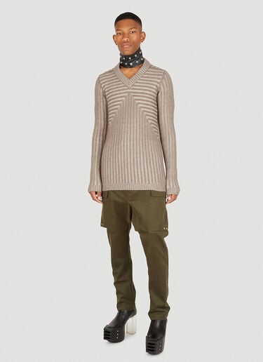 Ribbed V-Neck Sweater Rick Owens Ribbed V-Neck Sweater Brown ric0149024