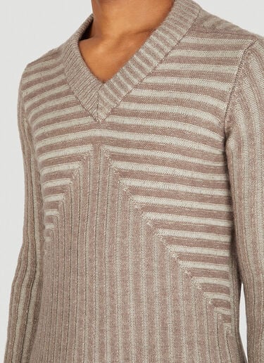 Ribbed V-Neck Sweater Rick Owens Ribbed V-Neck Sweater Brown ric0149024