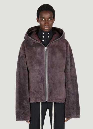 Rick Owens Shearling Windbreaker Jacket Brown ric0153003