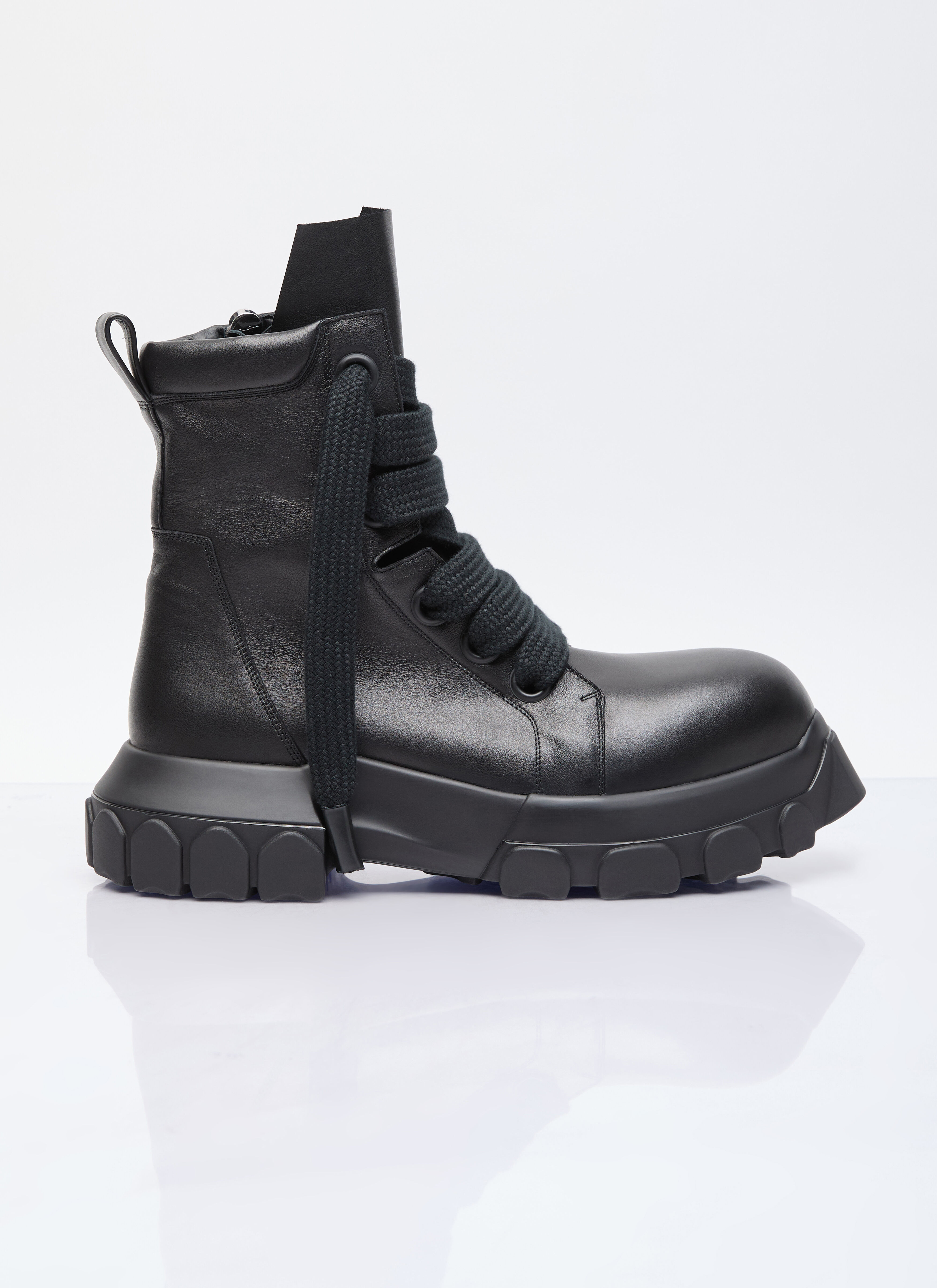 Rick Owens Men's' Jumbo Laced Bozo Tractor Boots in Black
