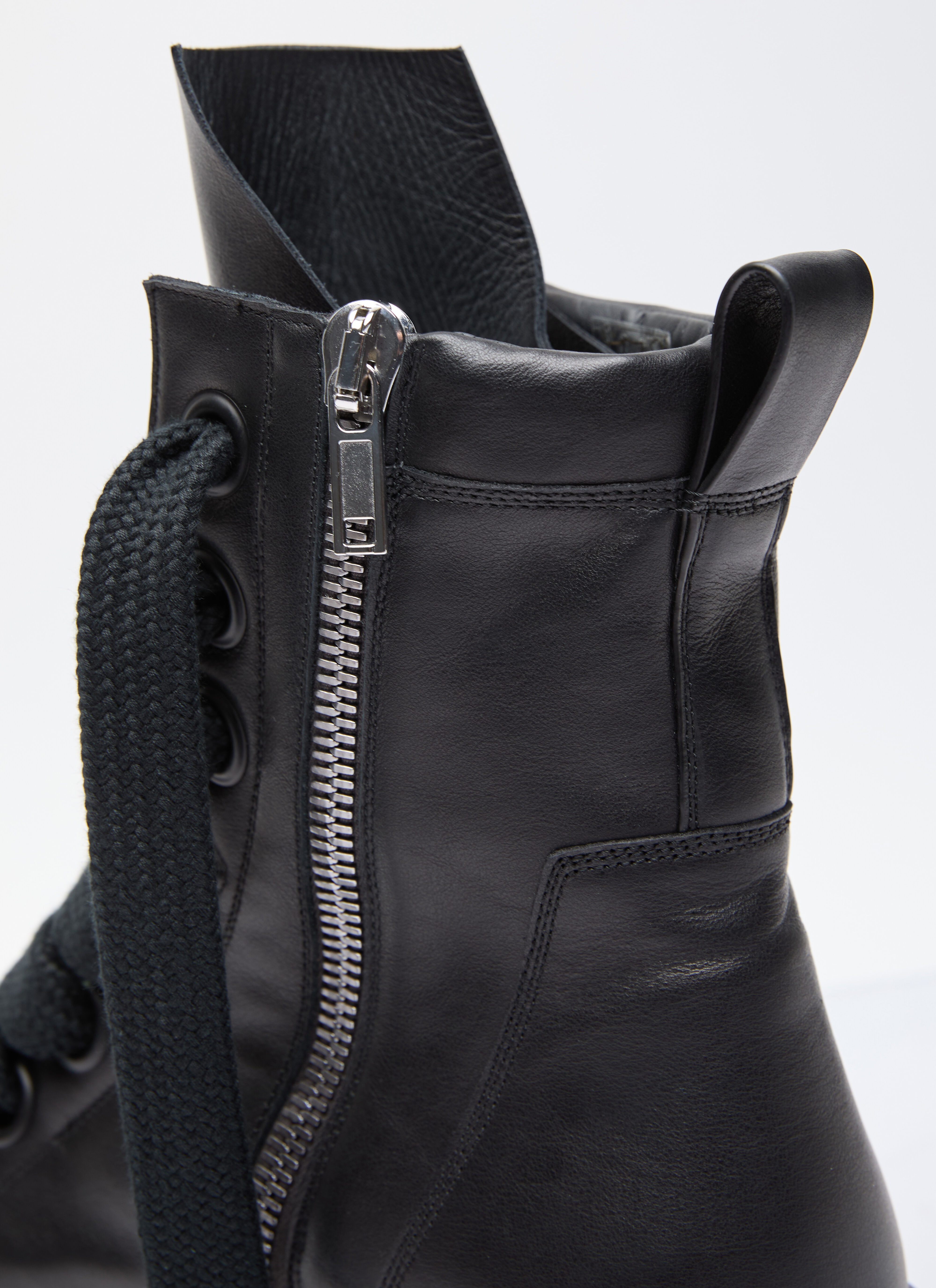 Rick Owens Men's' Jumbo Laced Bozo Tractor Boots in Black