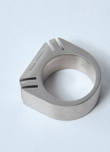 Rick Owens Beveled Ring Silver ric0159067