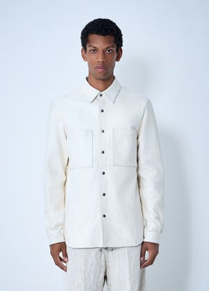 Rick Owens Leather Shirt White ric0161012