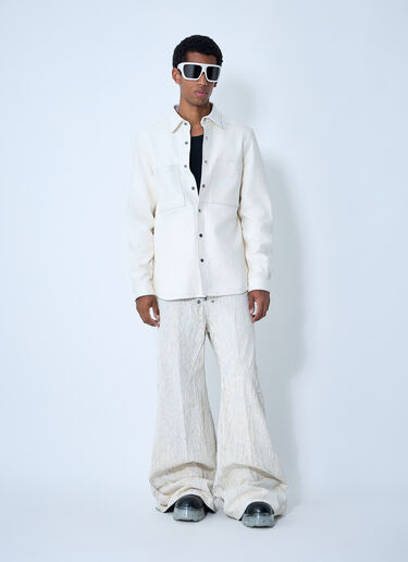 Rick Owens Leather Shirt White ric0161012