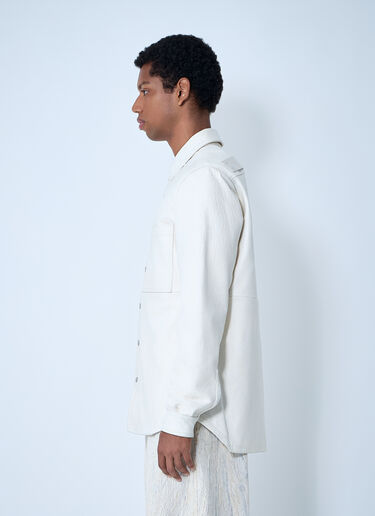 Rick Owens Leather Shirt White ric0161012