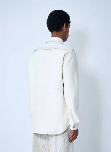 Rick Owens Leather Shirt White ric0161012