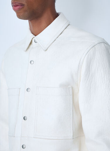 Rick Owens Leather Shirt White ric0161012