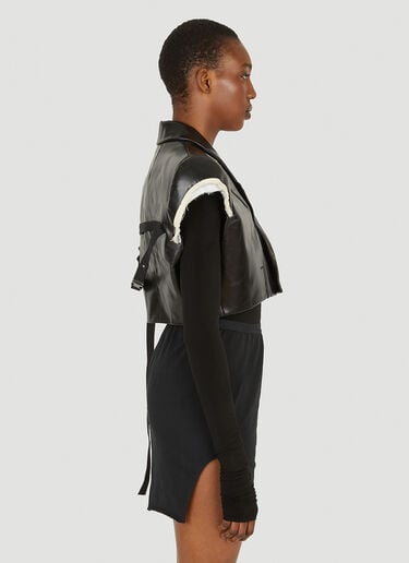 Rick Owens Exaggerarted Shoulder Leather Jacket Black ric0248001