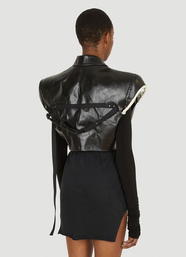 Rick Owens Exaggerarted Shoulder Leather Jacket Black ric0248001