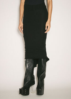 Rick Owens Knit Midi Skirt Black ric0258007