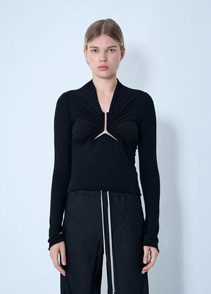 Rick Owens Allanah Long Sleeve Top Black ric0261014