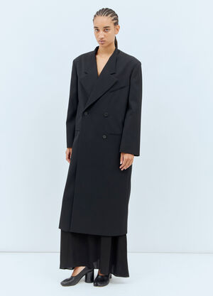 The Row Indra Wool Coat Black row0257006