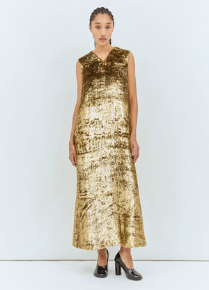 The Row Louane Maxi Dress Gold row0258004