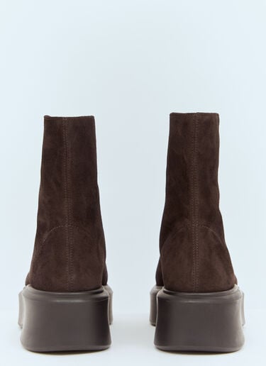 Suede Zipped Boots The Row Suede Zipped Boots Brown row0258023