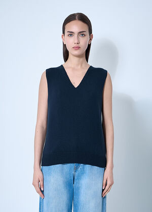 The Row Cowen Vest Navy row0260018