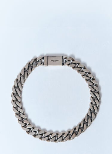 Saint Laurent Curb Chain Necklace Silver sla0149086