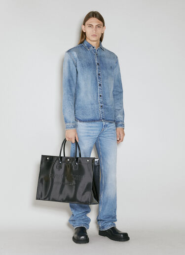 Saint Laurent 리브 고슈 라지 토트백 블랙 sla0154038