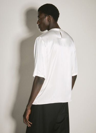 Silk Satin T-Shirt Saint Laurent Silk Satin T-Shirt White sla0156011