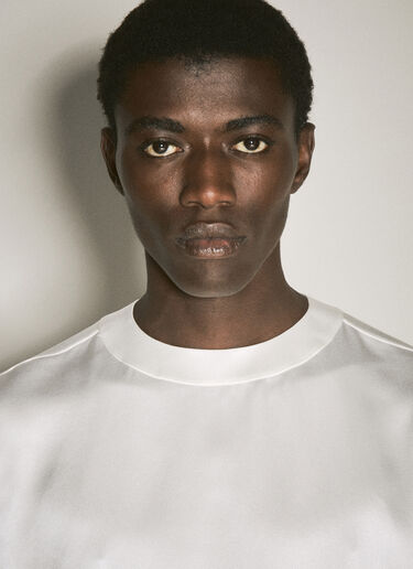 Silk Satin T-Shirt Saint Laurent Silk Satin T-Shirt White sla0156011
