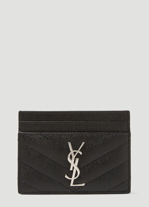 Saint Laurent Cassandre Matelassé Cardholder Black sla0232049