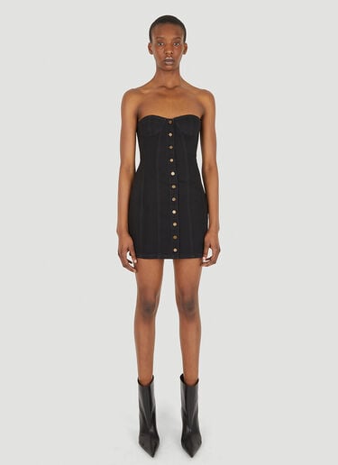 Strapless Denim Mini Dress Saint Laurent Strapless Denim Mini Dress Black sla0247035