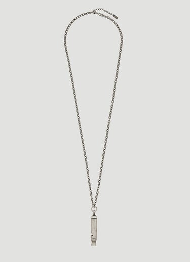 Saint Laurent Whistle Pendant Necklace Silver sla0247084